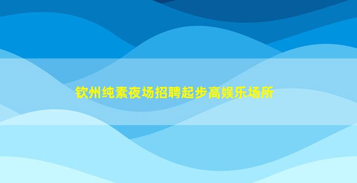 钦州纯素夜场招聘起步高娱乐场所